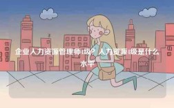 企業(yè)人力資源管理師4級？人力資源4級是什么水平