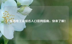 廣東省電工證報(bào)名入口官網(wǎng)指南，快來(lái)了解！