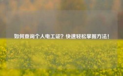 如何查詢個人電工證？快速輕松掌握方法！