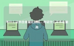 考什么證書含金量比較高，考證什么證含金量高