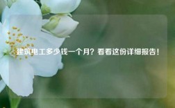 建筑電工多少錢一個(gè)月？看看這份詳細(xì)報(bào)告！