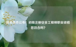 報名條件公布！初級注冊安全工程師職業(yè)資格您符合嗎？