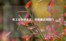 電工證快速拿證，你需要這些技巧