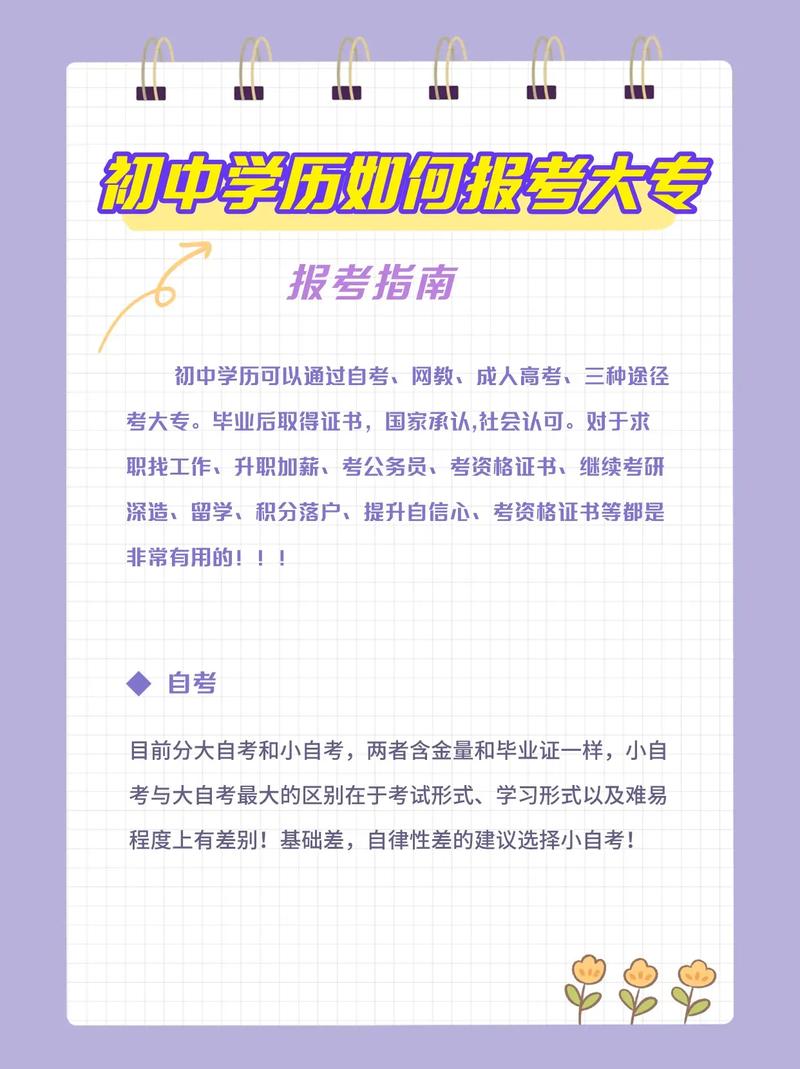 初中學(xué)歷怎么報(bào)考大專(zhuān)-圖1