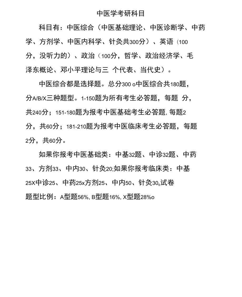 中醫(yī)考研要考哪些科目-圖1