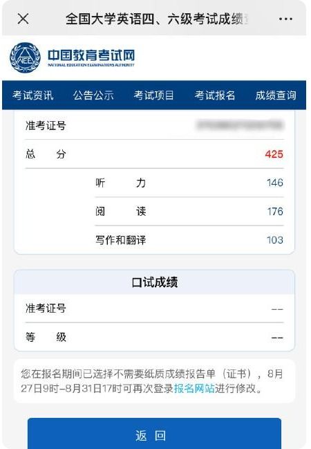 6級(jí)成績查詢時(shí)間(2024年六級(jí)出分時(shí)間)-圖1