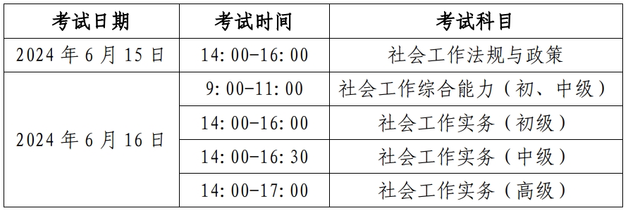 社工證考試時(shí)間（6月15日至16日）-圖1