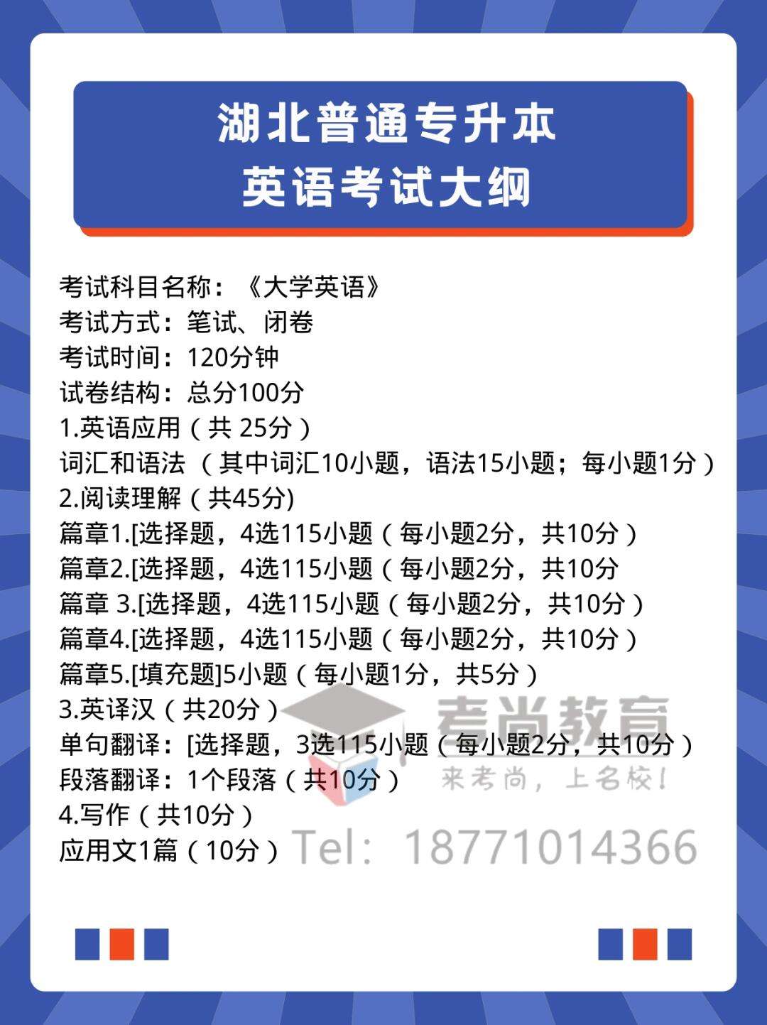 湖北專升本英語(yǔ)考試大綱-圖1