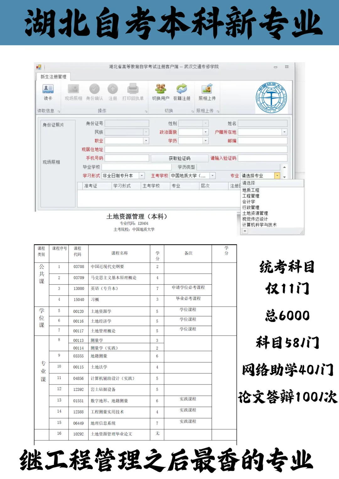 中國(guó)地質(zhì)大學(xué)小自考本科土地資源管理專業(yè)，最快1年考完-圖1