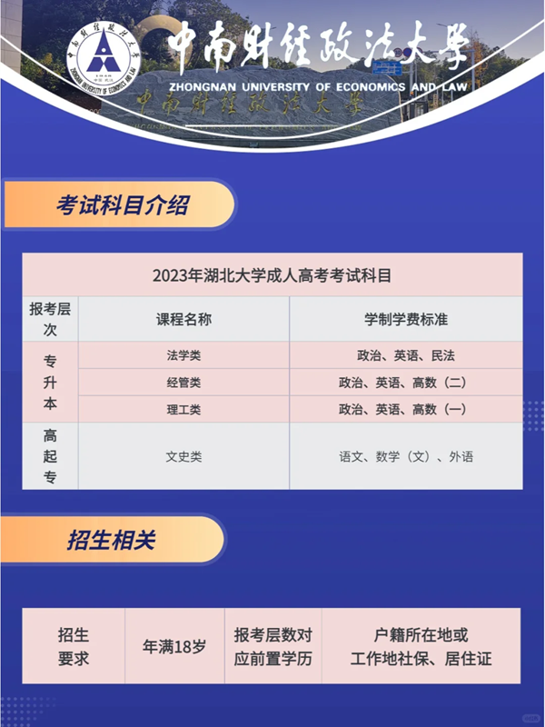 中南財經(jīng)政法大學成人高考在哪里報名-圖1