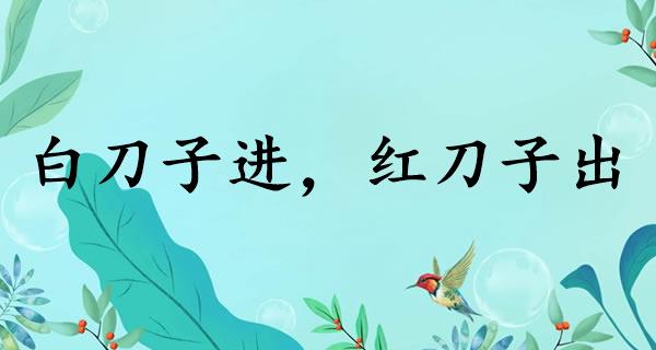 白刀子進(jìn)，紅刀子出是什么意思_近義詞_來源-圖1