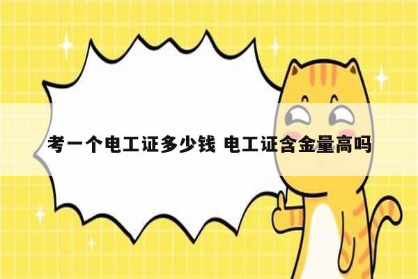 考一個(gè)電工證多少錢 電工證含金量高嗎-圖1