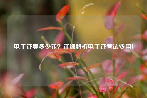 電工證要多少錢？詳細(xì)解析電工證考試費(fèi)用！-圖1