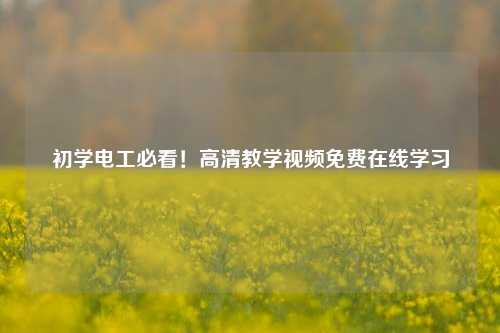 初學電工必看！高清教學視頻免費在線學習-圖1