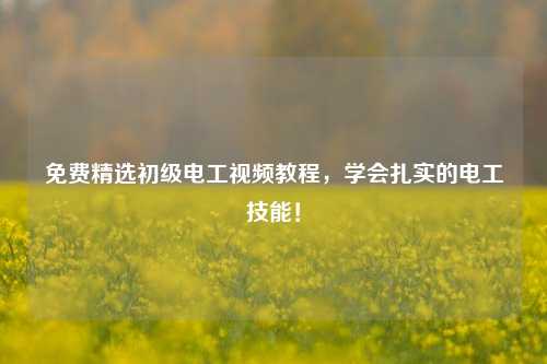 免費精選初級電工視頻教程，學會扎實的電工技能！-圖1
