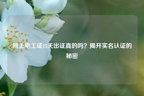 網(wǎng)上電工證15天出證真的嗎？揭開實(shí)名認(rèn)證的秘密-圖1