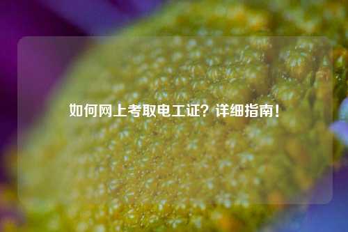 如何網(wǎng)上考取電工證？詳細(xì)指南！-圖1
