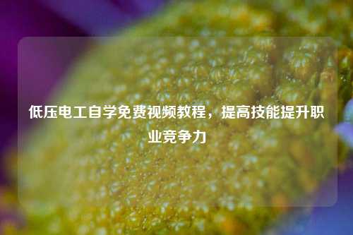 低壓電工自學(xué)免費(fèi)視頻教程，提高技能提升職業(yè)競(jìng)爭(zhēng)力-圖1