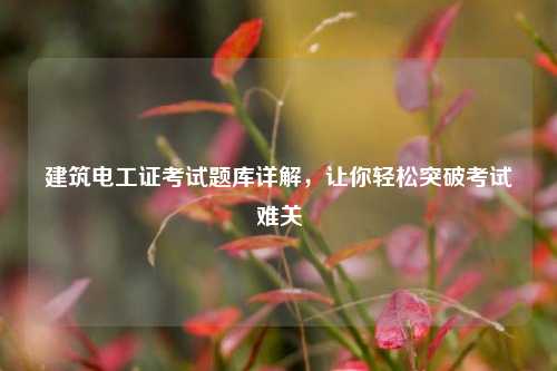 建筑電工證考試題庫詳解，讓你輕松突破考試難關(guān)-圖1