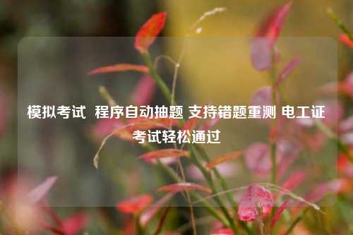 模擬考試  程序自動(dòng)抽題 支持錯(cuò)題重測(cè) 電工證考試輕松通過-圖1