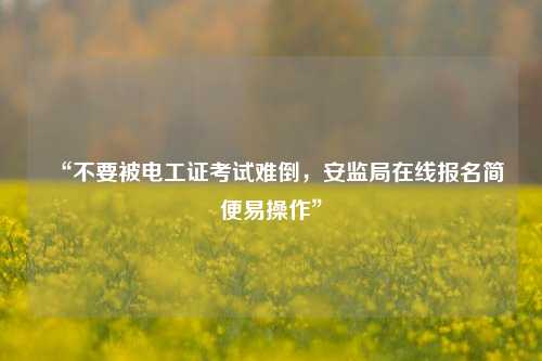 “不要被電工證考試難倒，安監(jiān)局在線報(bào)名簡(jiǎn)便易操作”-圖1