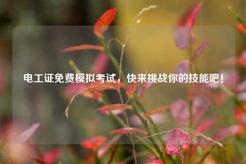 電工證免費模擬考試，快來挑戰(zhàn)你的技能吧！-圖1