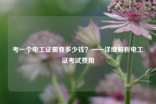 考一個電工證需要多少錢？——詳細(xì)解析電工證考試費(fèi)用-圖1