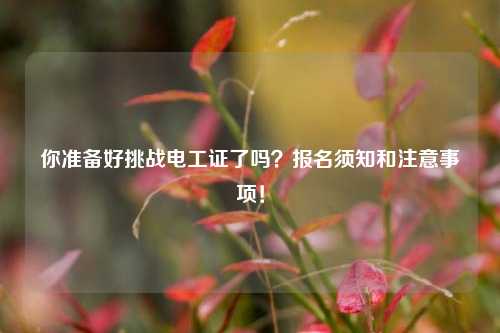 你準(zhǔn)備好挑戰(zhàn)電工證了嗎？報(bào)名須知和注意事項(xiàng)！-圖1