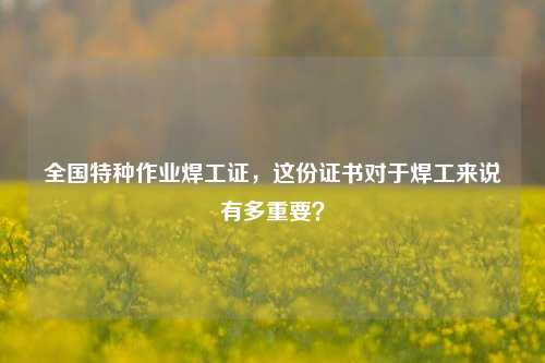 全國特種作業(yè)焊工證，這份證書對于焊工來說有多重要？-圖1
