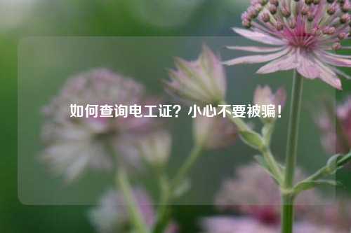 如何查詢電工證？小心不要被騙！-圖1