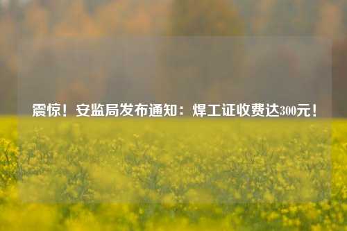震驚！安監(jiān)局發(fā)布通知：焊工證收費(fèi)達(dá)300元！-圖1