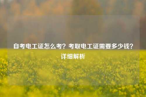 自考電工證怎么考？考取電工證需要多少錢？詳細解析-圖1