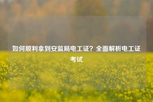 如何順利拿到安監(jiān)局電工證？全面解析電工證考試-圖1